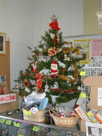 大多喜駅のクリスマスツリー