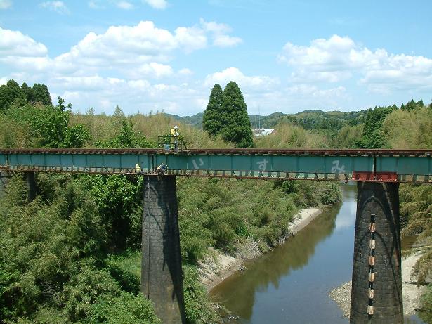 鉄橋の補修工事