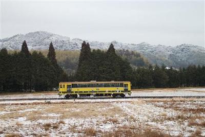 いすみ鉄道の雪景色